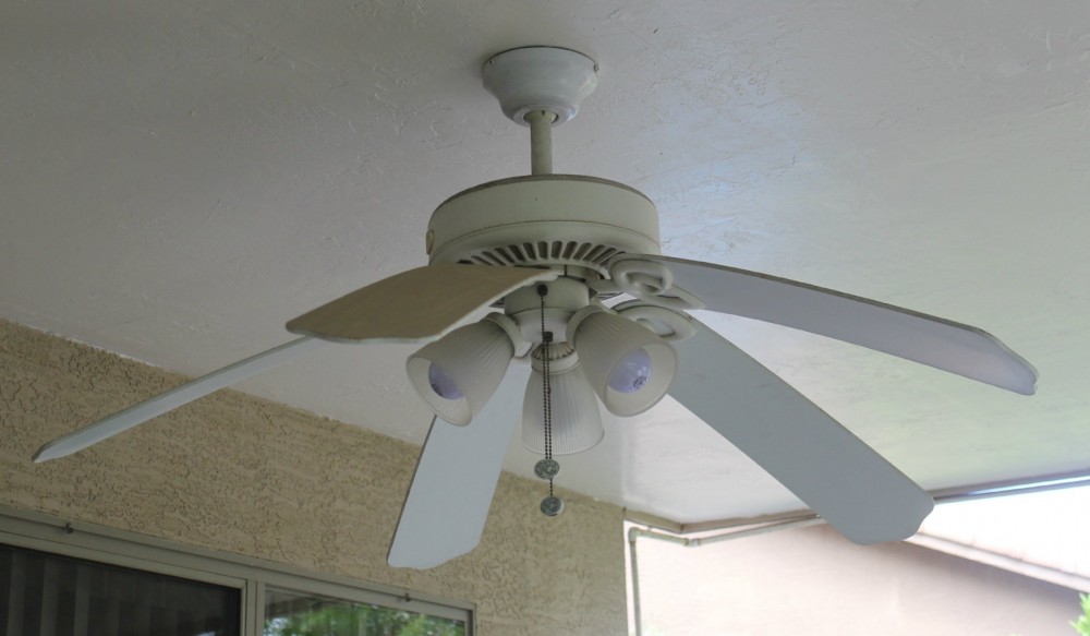 Worn out, dated, and dirty ceiling fan